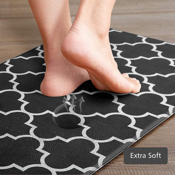 KMAT Kitchen Mat [2 PCS] Cushioned Anti-Fatigue Floor Mat, Waterproof Kitchen Mats and Rugs Heavy Duty PVC Ergonomic Comfort Standing Foam Mat for Kitchen, Floor Home, Office,Laundry,Chocolate - Image 5