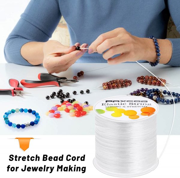 Paxcoo 1mm Elastic Bracelet String Cord Clear Stretch Bead Cord for Jewelry Making and bracelet Making - Image 3