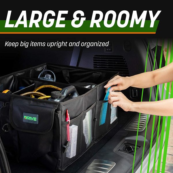 Drive Auto Trunk Organizers and Storage - Collapsible Multi-Compartment Car Organizer w/ Adjustable Straps - Automotive Consoles & Organizers - Image 4