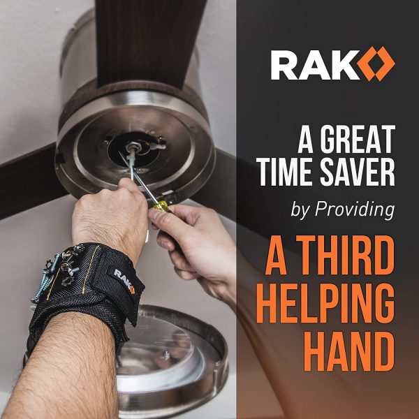 RAK Magnetic Wristband - Men & Women's Tool Bracelet with 10 Strong Magnets to Hold Screws, Nails and Drilling Bits - Gift Ideas for Dad, Husband, Handyman or Handy Woman﻿ - Image 4