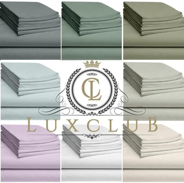 LuxClub 4 PC Sheet Set Bamboo Sheets Deep Pockets 18" Eco Friendly Wrinkle Free Sheets Machine Washable Hotel Bedding Silky Soft - Image 2