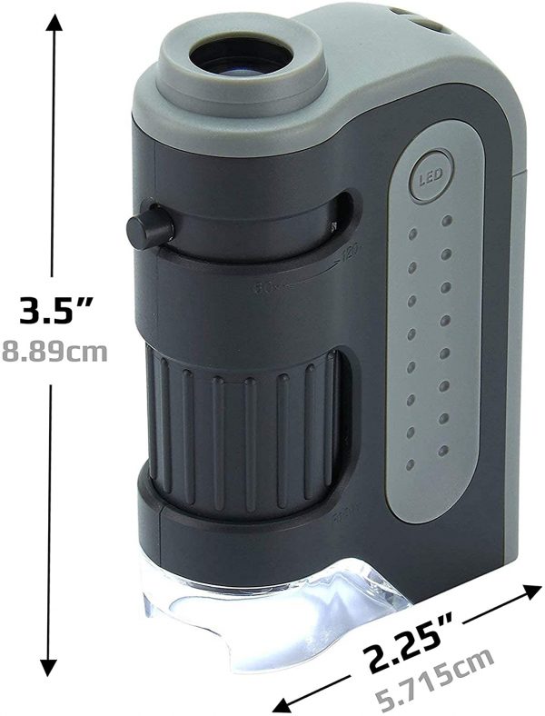 Carson MicroBrite Plus 60x-120x LED Lighted Zoom Pocket Microscope with Aspheric Lens System - Image 3