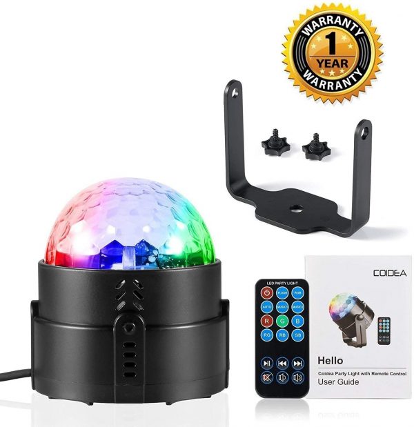 Disco Ball Disco Lights-COIDEA Party Lights Sound Activated Storbe Light With Remote Control DJ Lighting,Led 3W RGB Light Bal, Dance lightshow for Home Room Parties Kids Birthday Wedding Show Club Pub - Image 3