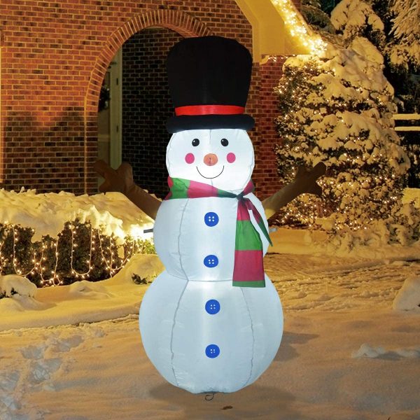 GOOSH 4 FT Height Christmas Inflatable Outdoor Snowman with Top Hat, Blow Up Yard Decoration Clearance with LED Lights Built-in for Holiday/Party/Xmas/Yard/Garden - Image 6