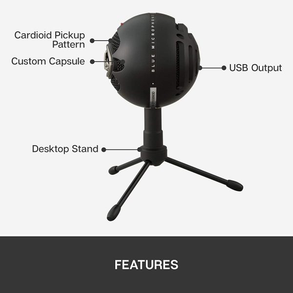 Blue Snowball iCE USB Mic for Recording and Streaming on PC and Mac, Cardioid Condenser Capsule, Adjustable Stand - Image 3