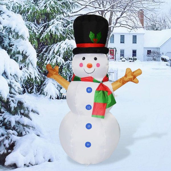 GOOSH 4 FT Height Christmas Inflatable Outdoor Snowman with Top Hat, Blow Up Yard Decoration Clearance with LED Lights Built-in for Holiday/Party/Xmas/Yard/Garden - Image 5