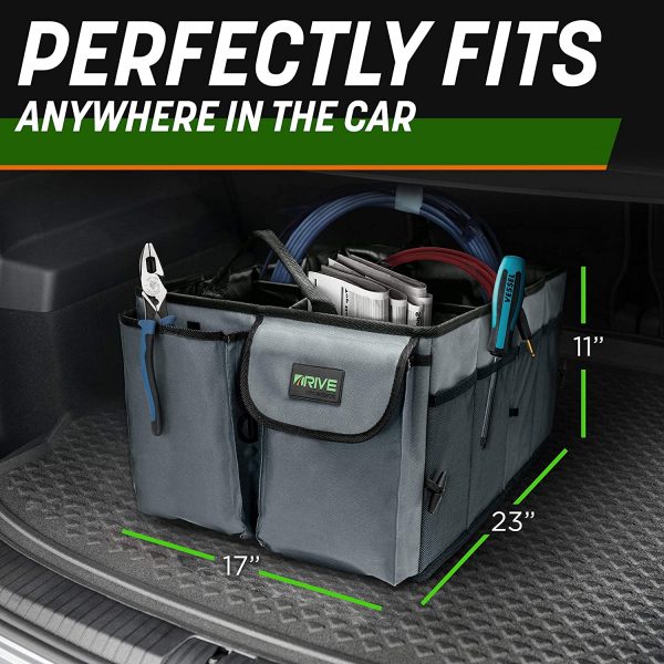 Drive Auto Trunk Organizers and Storage - Collapsible Multi-Compartment Car Organizer w/ Adjustable Straps - Automotive Consoles & Organizers - Image 3