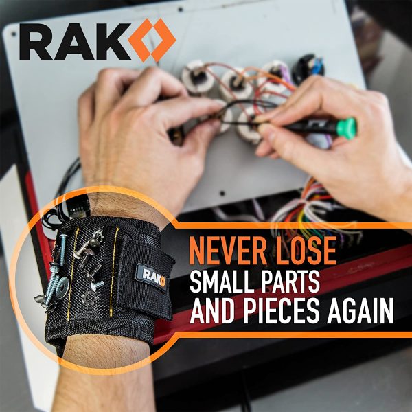 RAK Magnetic Wristband - Men & Women's Tool Bracelet with 10 Strong Magnets to Hold Screws, Nails and Drilling Bits - Gift Ideas for Dad, Husband, Handyman or Handy Woman﻿ - Image 3