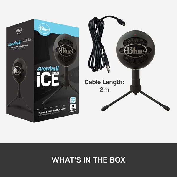 Blue Snowball iCE USB Mic for Recording and Streaming on PC and Mac, Cardioid Condenser Capsule, Adjustable Stand - Image 9