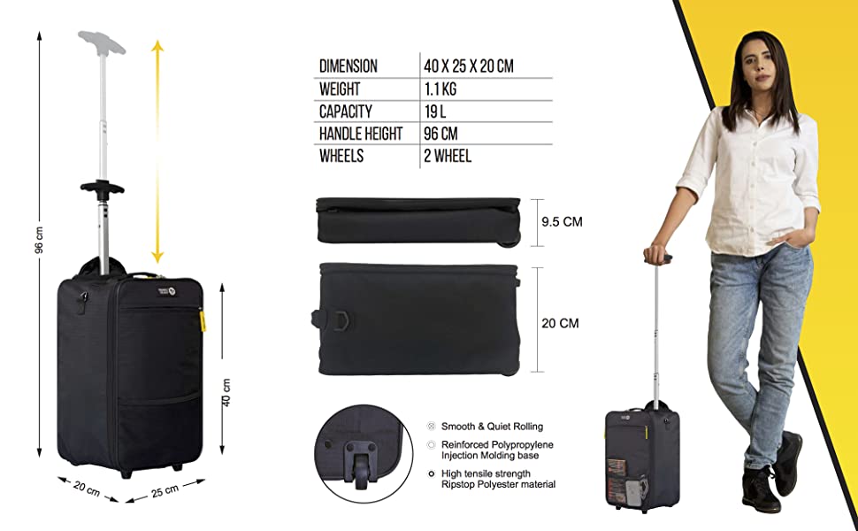 2-Wheel Underseat Luggage Bolt Approved for Major Airlines 