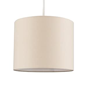 Beige Fabric Drum Lampshade