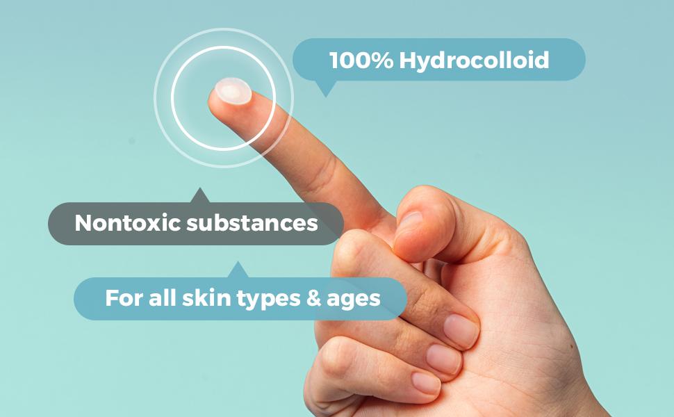 100% hydrocolloid nontoxic substances for all skin types and ages