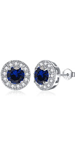 silver diamond earrings for women birthstone earrings sterling silver stud earrings