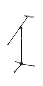 microphone stand, boom microphone stand, boom mic stand, black mic stand, black microphone stand