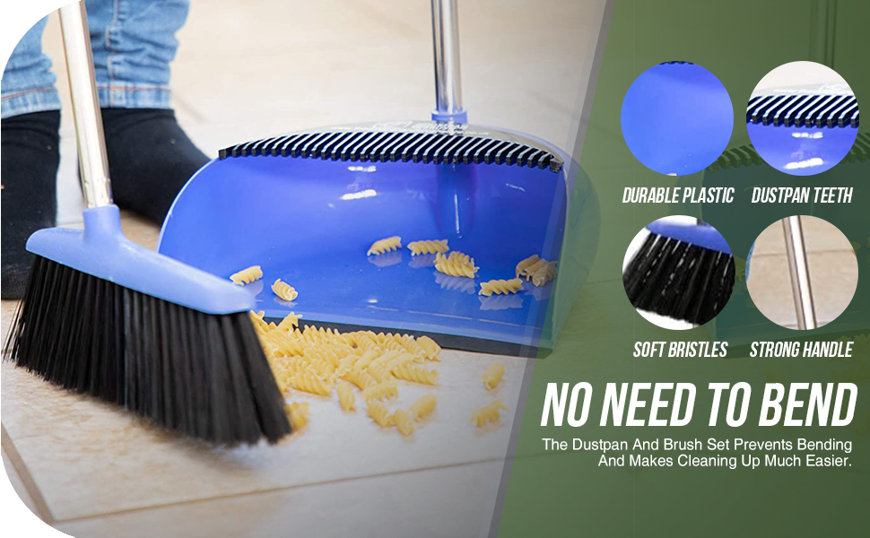 Long Handled Dustpan and Brush Set Features