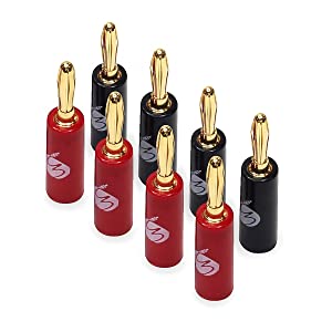 Fisual Easy Fix Banana Plugs 24K Gold Plated (8 Pack)