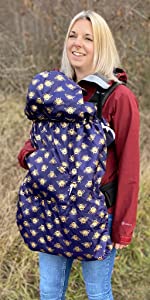 winter carrier cover gold bees design all weather baby sling cover