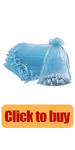 Blue organza gift bags