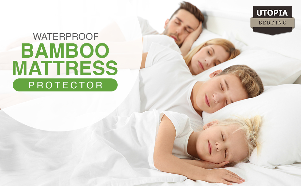 Bamboo Mattress Protector Waterproof soft breathable comfortable single double king super cover 