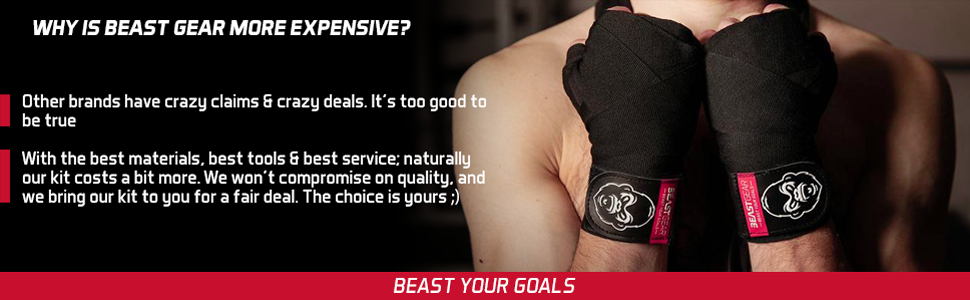 Beast Gear boxing hand wraps bandages gloves mma martial arts gel everlast mexican winning boxer