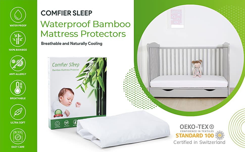 Waterproof Mattress protector crib cot bed toddler bed 70x140 60x120 51x85 50x90 40x90 bamboo