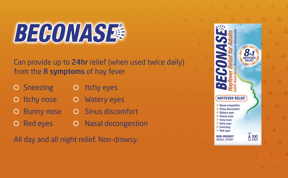 Beconase 8 symptoms of hay fever relief