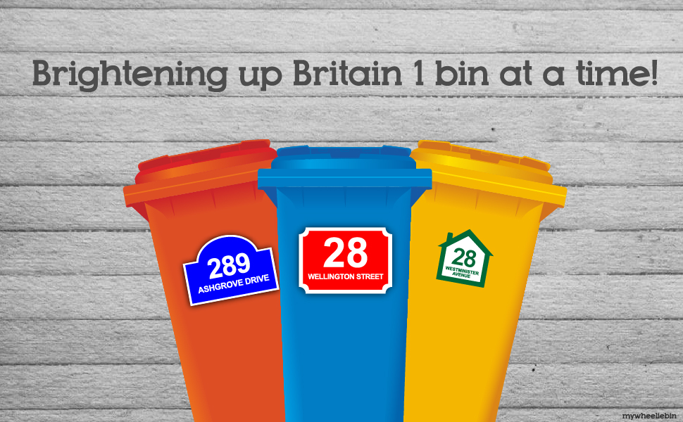 Personalised Printed Wheelie Bin Number Stickers with House Number And Street Name