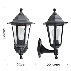 black retro outdoor wall light lanterns lantern garden porch security light doorway entrance