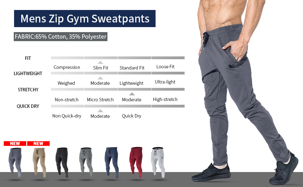 tracksuit bottoms men gym trousers mens gym joggers with pockets casual gym pants mens slim fit