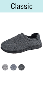  Men's Quilted Cotton Memory Foam Slippers