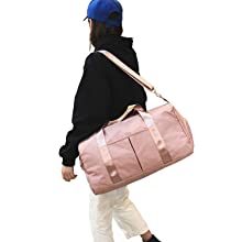 pink shoulder gym bag