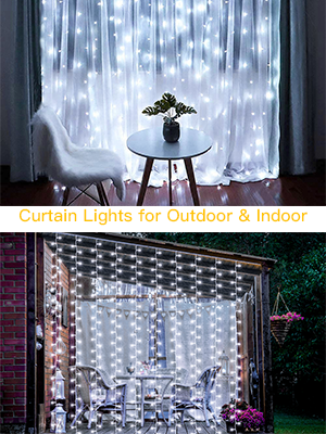 christmas window lights bright white curtain lights xmas waterfall lights outdoor waterproof