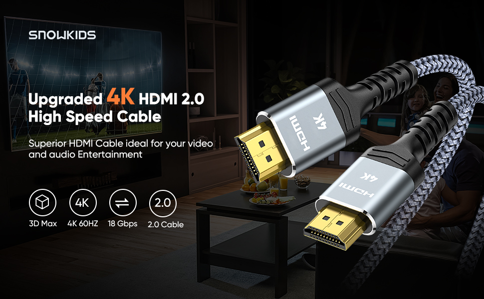 Snowkids 4K@60Hz HDMI Cable 