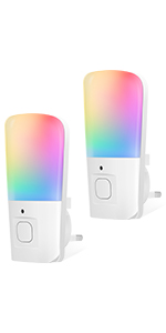 LOHAS 2 Pack Plug in Night Light RGB Dusk to Dawn 