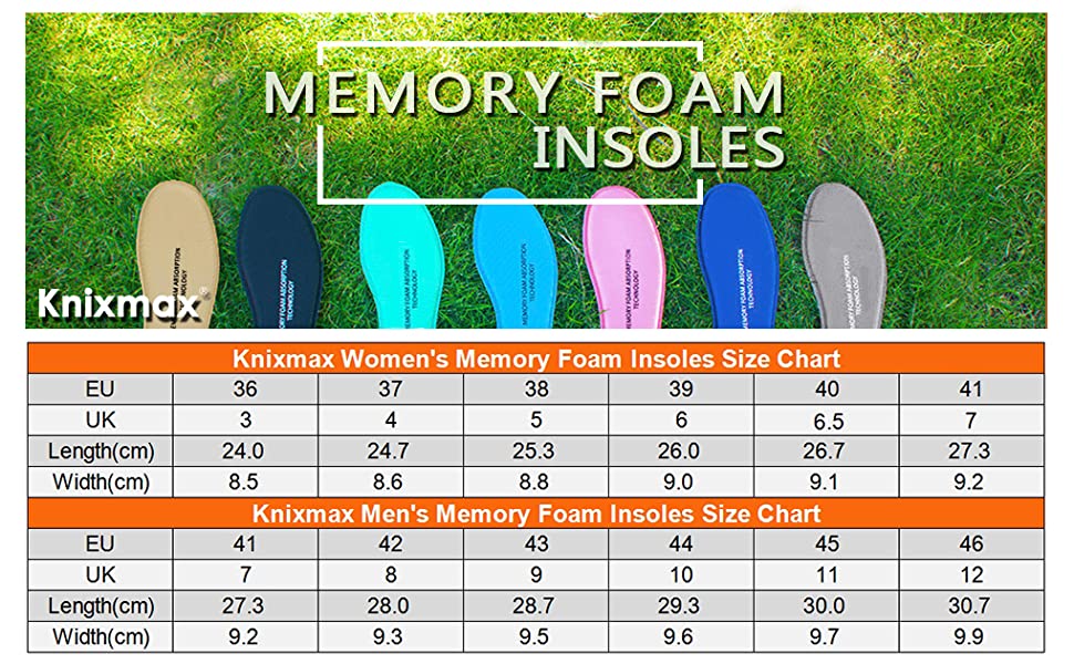 insoles size chart