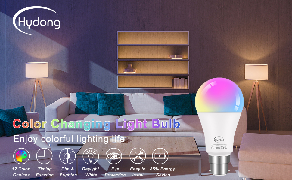 Colour changing light bulb B22