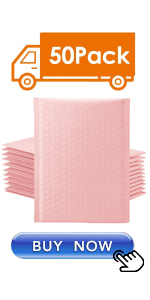 Switory 50Pcs Poly Bubble Mailers 15.3x22.9cm Padded Envelopes Bulk Pink