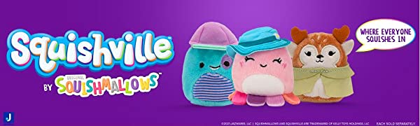 Squishville, Squishmallows, soft toys, plush, kellytoy, Jazwares