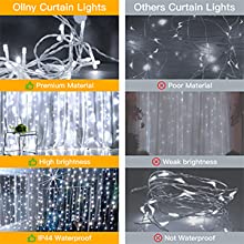 white curtain lights xmas window lights 3m x 3m waterfall lights outdoor waterproof