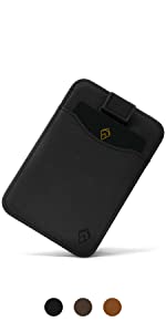 CHARLIE black pull tab credit card holder wallet NFC leather wallet card holders