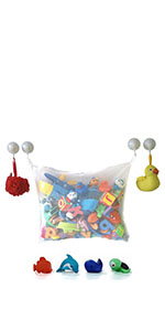 bath toys, bath toy organiser, bath net storage