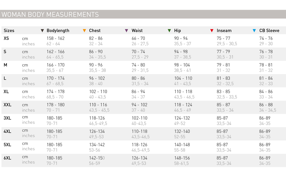 Womens Size Chart