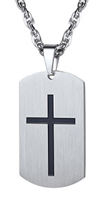 Cross Dog Tag Necklace