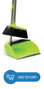 Roll over image to zoom in Long Handled Dustpan and Brush Green