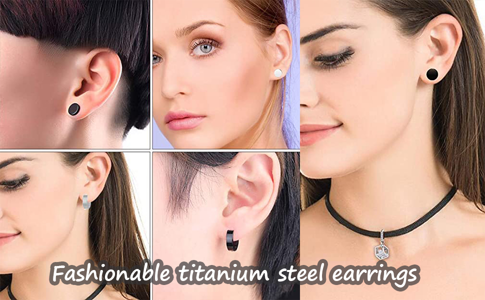 Fashionable titanium steel earrings