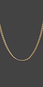 Amberta 18K Gold Plated on 925 Sterling Silver 2.3 mm Heart Chain Necklace