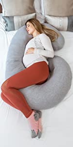 pregnancy pillow maternity body sleep trimester bed align spine rest baby feed support comfort bump