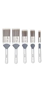 Harris Seriously Good No Loss Paint Brushes for Walls and Ceilings, 5 Brush Pack, 0.5" 1" 1.5" 2"