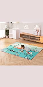 Uanlauo Baby Playmat,Crawling Mat for baby, Floor baby mat large baby playmat Play Mat for toddlers