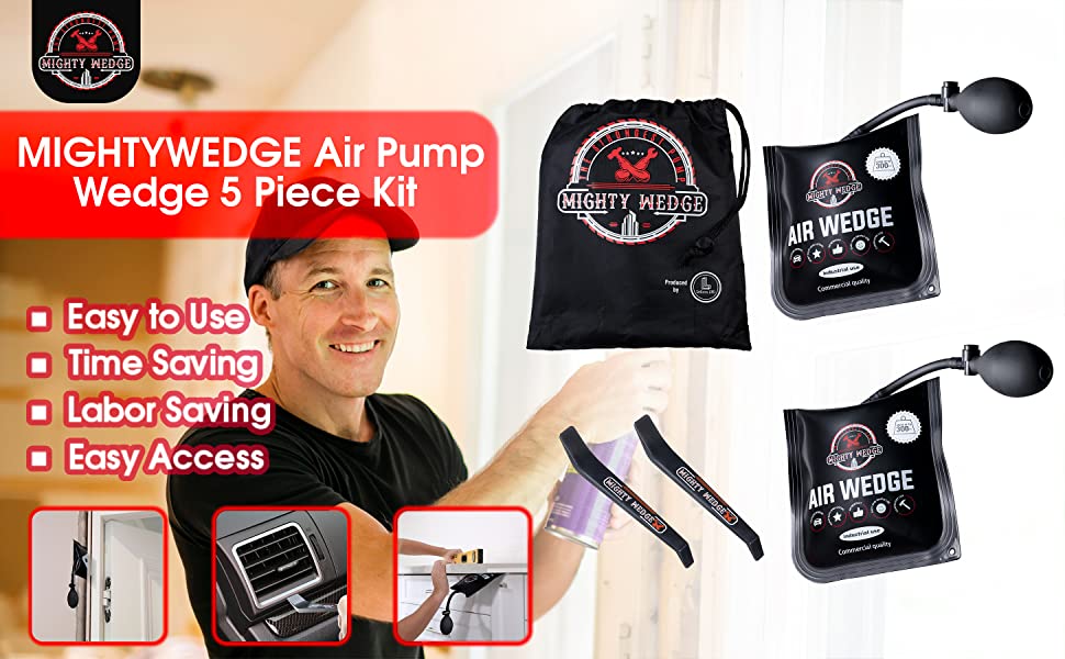 MIGHTYWEDGE Air Pump Wedge 5 Piece Kit, Easy to use, Time saving, Labor saving, Easy Access